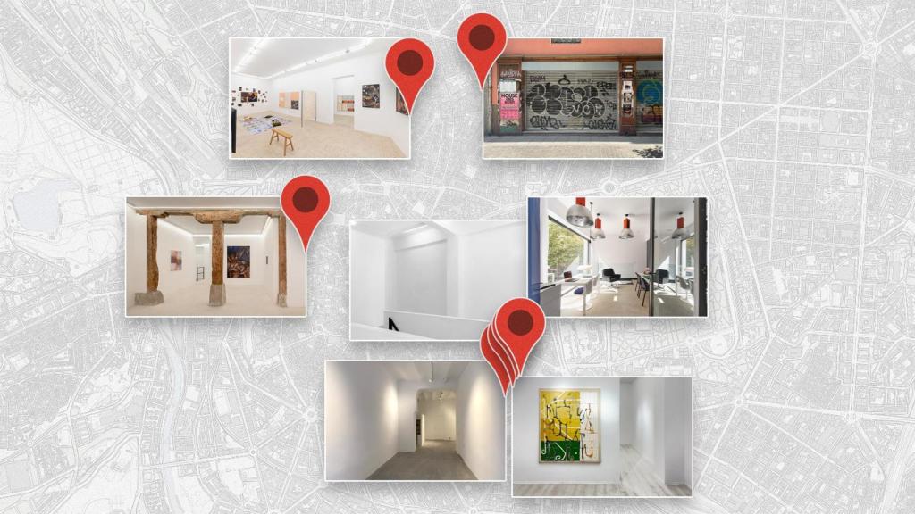 Mapa de las nuevas galerías de Madrid en Doctor Fourquet, Palacio y Justicia. Diseño: Rubén Vique