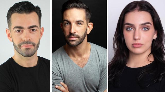 Un montaje con las imágenes de los tres actores.