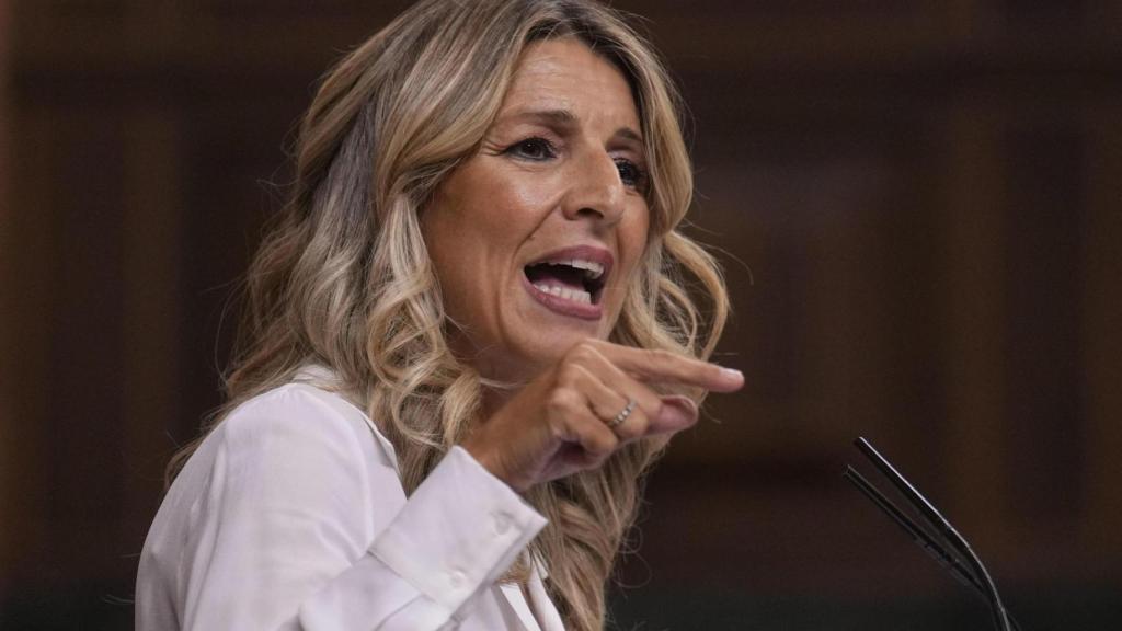 La vicepresidenta tercera y ministra de Trabajo, Yolanda Díaz, este miércoles en el Congreso.