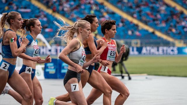 Imagen de archivo de una prueba de atletismo internacional en categoría femenina