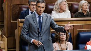 Pedro Sánchez este miércoles en la sesión de control al Gobierno.