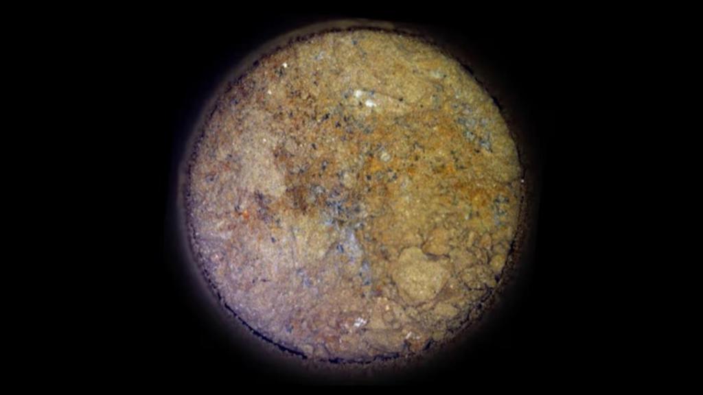 Imagen de la muestra con posibles biofirmas