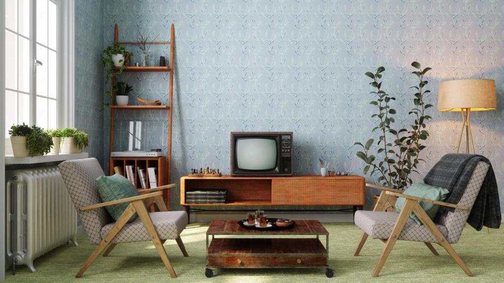 Salón con muebles vintage.