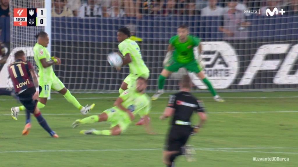 El acierto en el penalti pitado por mano a Balde contra el Levante