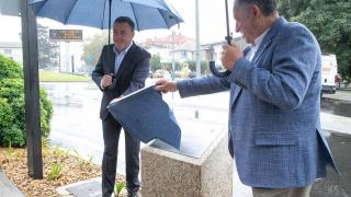 Instante de la inauguración de la vía.