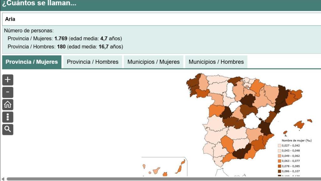 Captura de pantalla del INE.