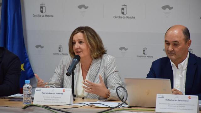 La consejera de Economía, Empresas y Empleo, Patricia Franco, en rueda de prensa.
