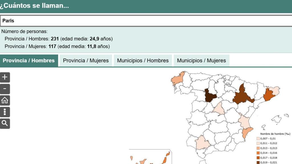 Captura de pantalla del INE.