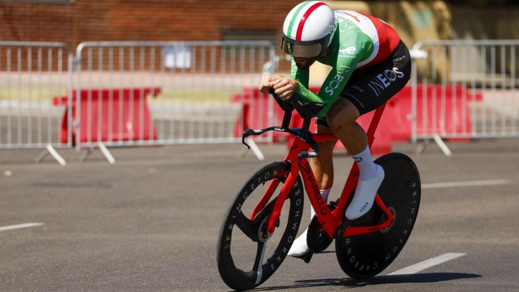 Filippo Ganna, durante la crono de Valladolid.