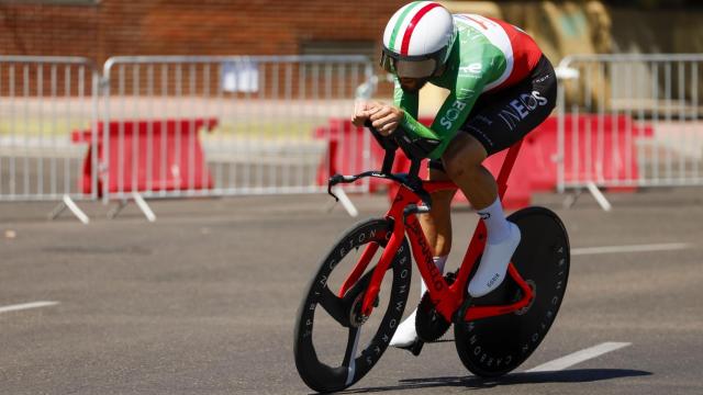 Filippo Ganna, durante la crono de Valladolid.
