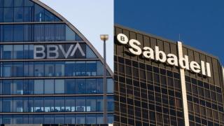 Sedes de BBVA y Banco Sabadell.