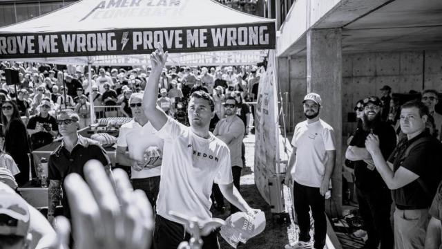 Charlie Kirk, antes de ser asesinado este miércoles.