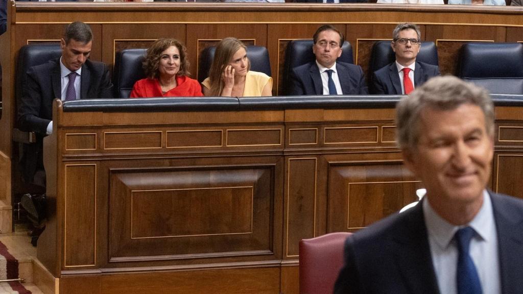 Sánchez y Feijóo esta semana en el Congreso.