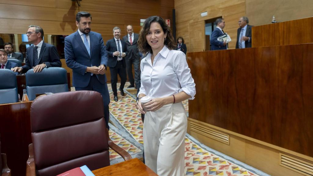 La presidenta de la Comunidad de Madrid, Isabel Díaz Ayuso, durante el segundo día del Debate sobre el Estado de la Región, en la Asamblea de Madrid, a 12 de septiembre de 2025, en Madrid.