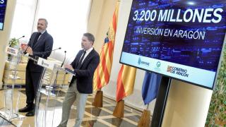 Jorge Azcón, presidente de Aragón, y David Howson, de Vantage Data Centers