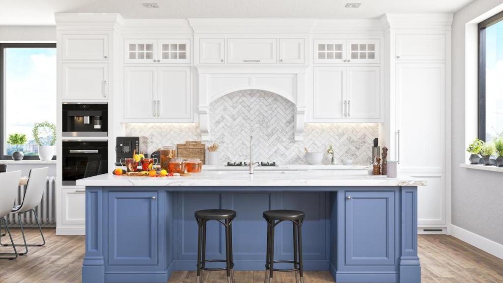 Cocina moderna reformada.