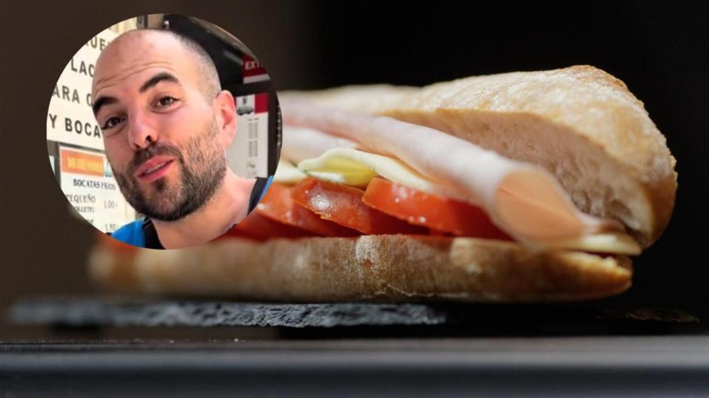 Collage de un bocadillo y el creador de contenido 'El Juez de la Cocina'