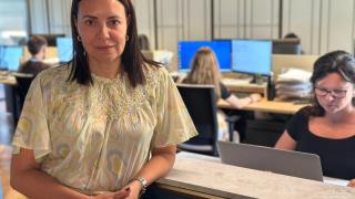 Miriem Diouri en su empresa en Málaga.