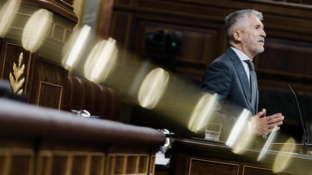 El ministro de Interior, Fernando Grande-Marlaska, interviene durante un pleno en el Congreso de los Diputados, a 10 de septiembre de 2025.