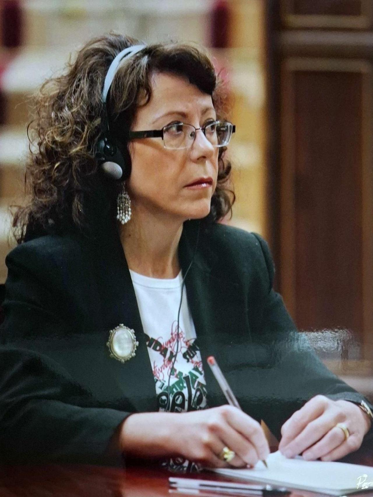 Ana Rivero con traducción simultánea en el Congreso.