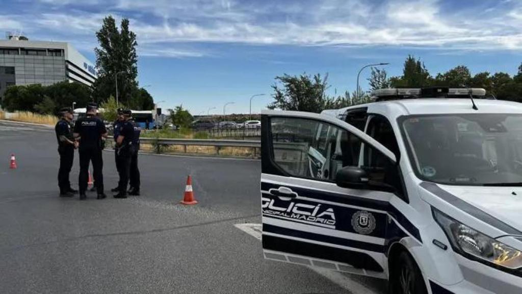 Muere un motorista arrollado por un camión en la salida de una rotonda en Hortaleza (Madrid)