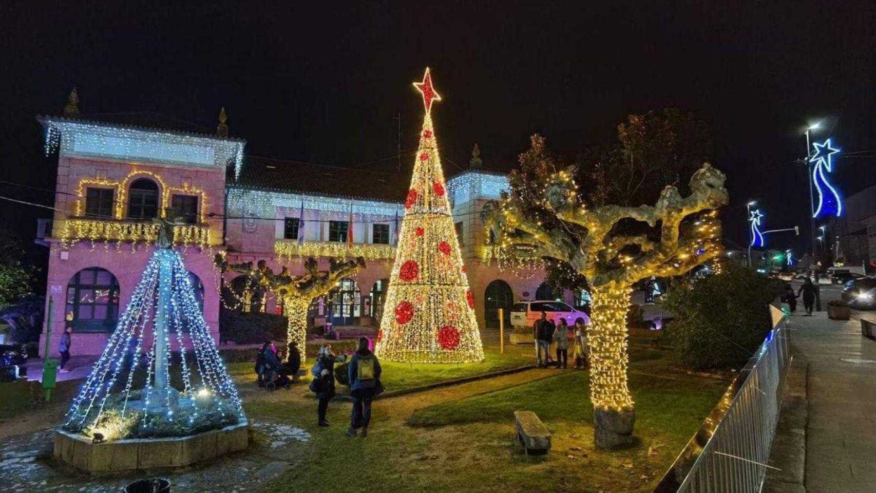 Luces de Navidad en Nigrán.