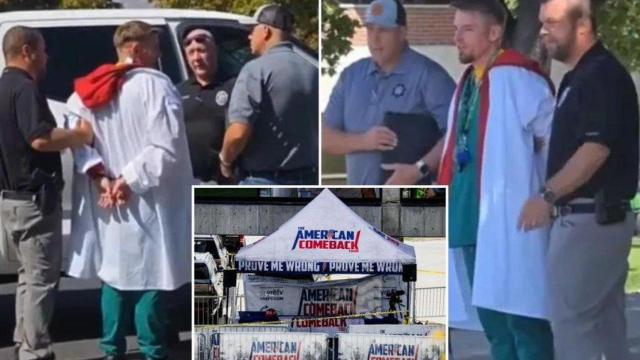 Imágenes de Russell Kim Kennington detenido por el FBI en la escena del crimen.