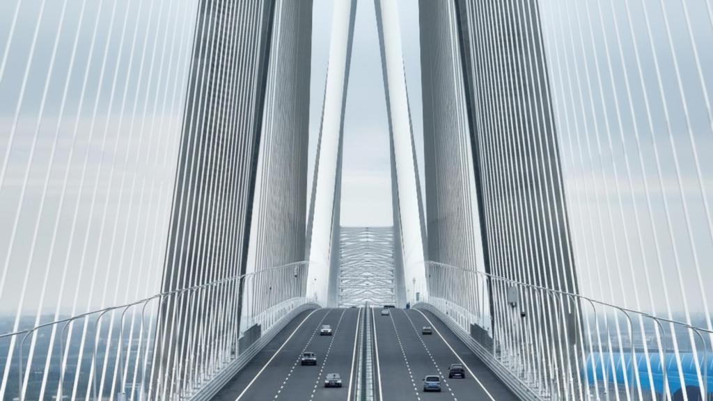 El puente de Changtai el día de su inauguración