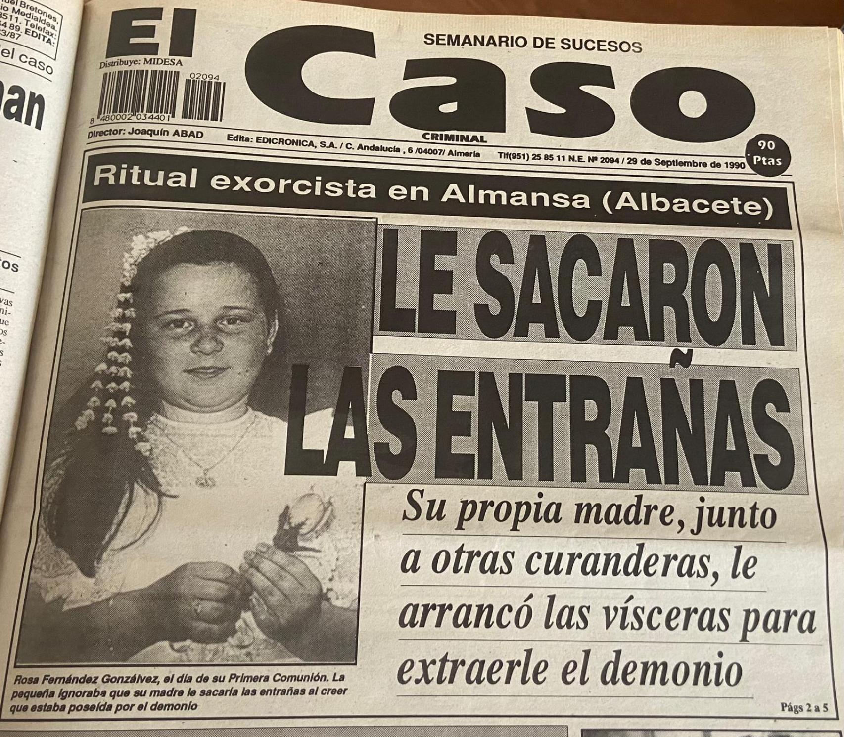Portada del semanario 'El Caso' sobre el crimen de Almansa.