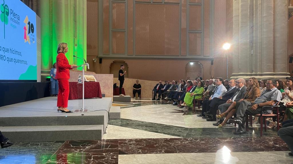 La ministra Pilar Alegría, en el 35º aniversario de 'Plena Inclusión Aragón'