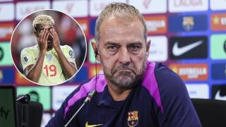 Hansi Flick, en rueda de prensa