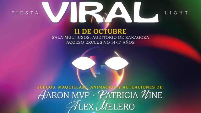 Cartel de la 'Fiesta Viral Light' de Zaragoza
