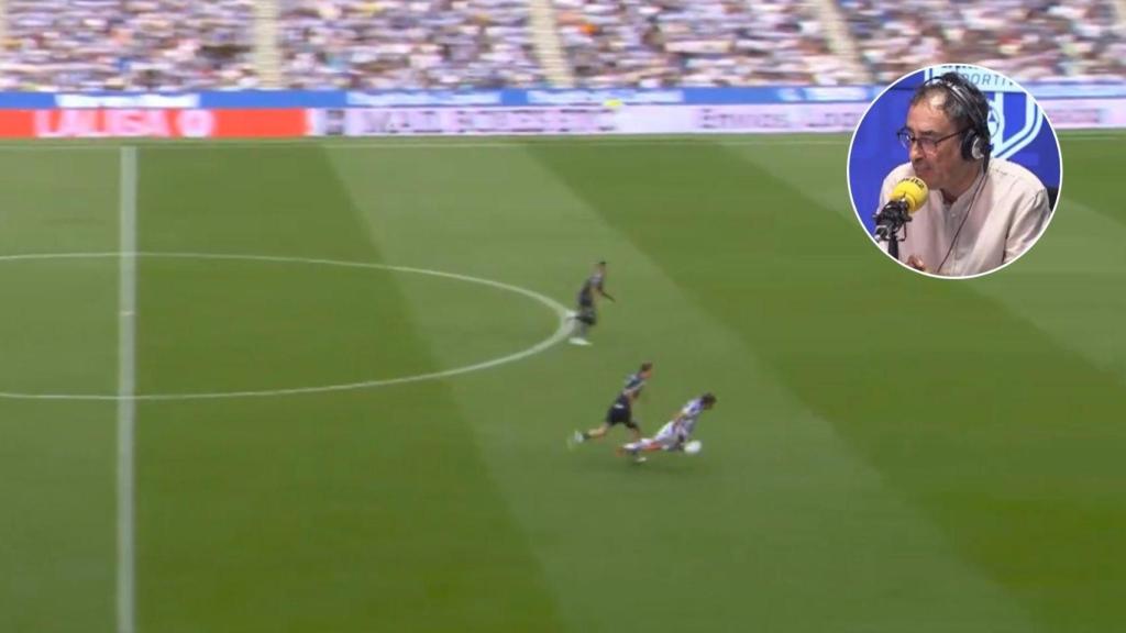 La polémica acción del Real Sociedad-Real Madrid donde Huijsen fue expulsado y una imagen de Iturralde González.