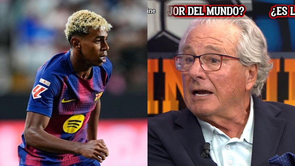 Imagen de Lamine Yamal y Jorge D'Alessandro.