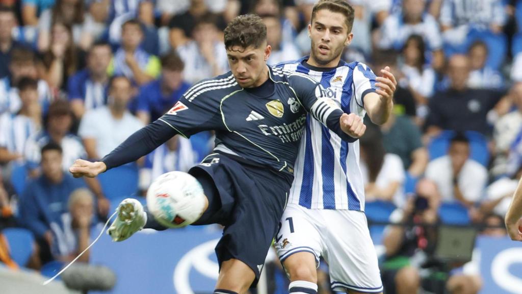 Fede Valverde, durante el partido contra la Real Sociedad.