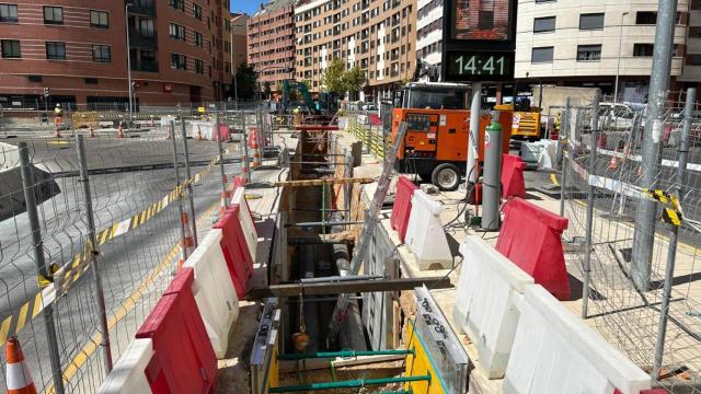 Obras de la red de calor en Parquesol