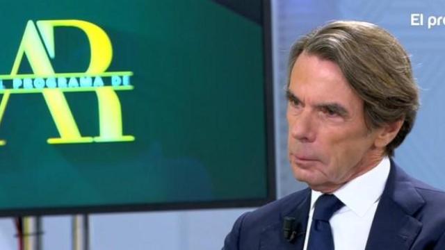 El expresidente del Gobierno José María Aznar este lunes en 'El Programa de Ana Rosa' de Telecinco.