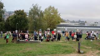 Protesta en Vigo para denunciar las graves carencias del parque canino proyectado en Barreiro