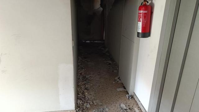 Incendio en un edificio en Santiago de Compostela