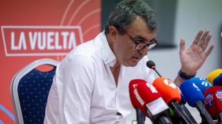 Javier Guillén, director de La Vuelta, durante la rueda de prensa ofrecida este lunes.