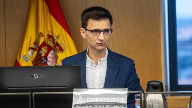El presidente de RTVE, Pablo López, en la Comisión Mixta del Congreso el pasado mes de junio.