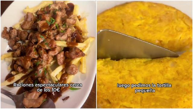 Una ración de raxo y una tortilla