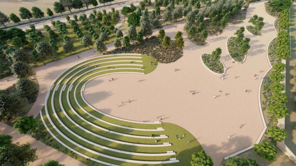 Así será el anfiteatro del Bosque de Torre Ramona en Zaragoza