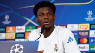 Tchouaméni, en la rueda de prensa previa al partido de Champions contra el Marsella.