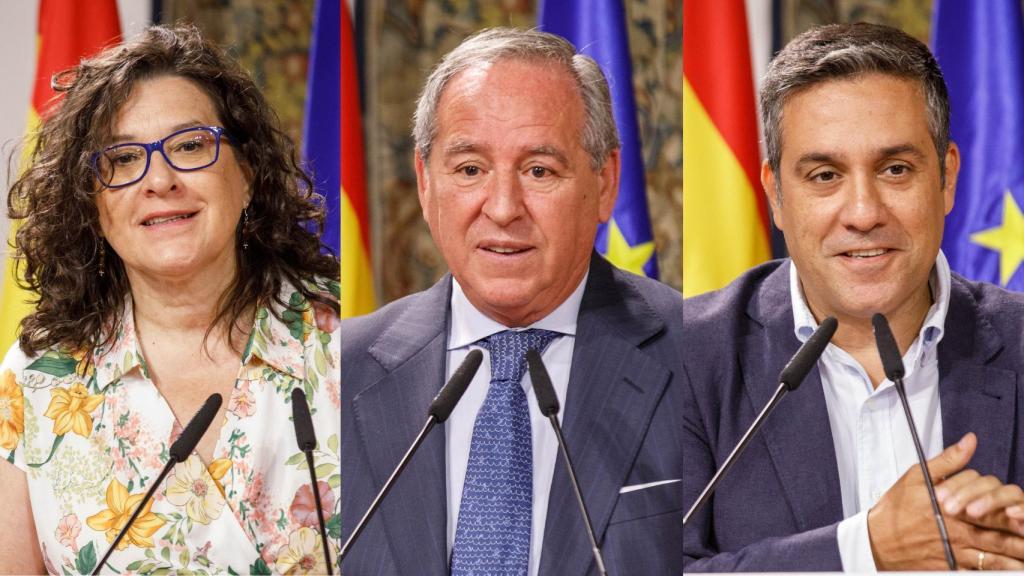 Lola Alcónez, Ángel Nicolás y Javier Ortega, de izquierda a derecha.