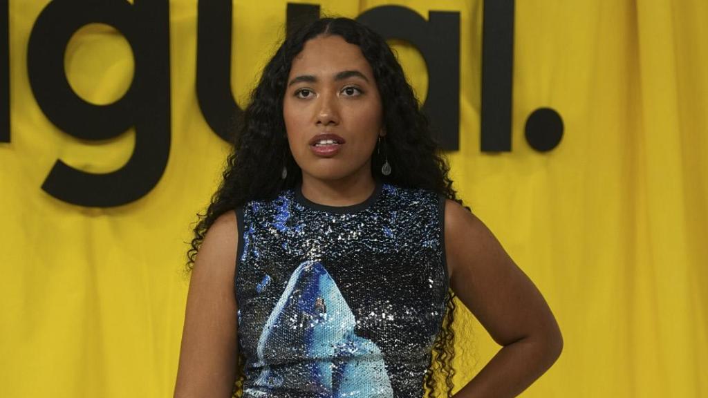 Luna Lionne, hija de Rossy de Palma, en el desfile de Desigual en Barcelona.