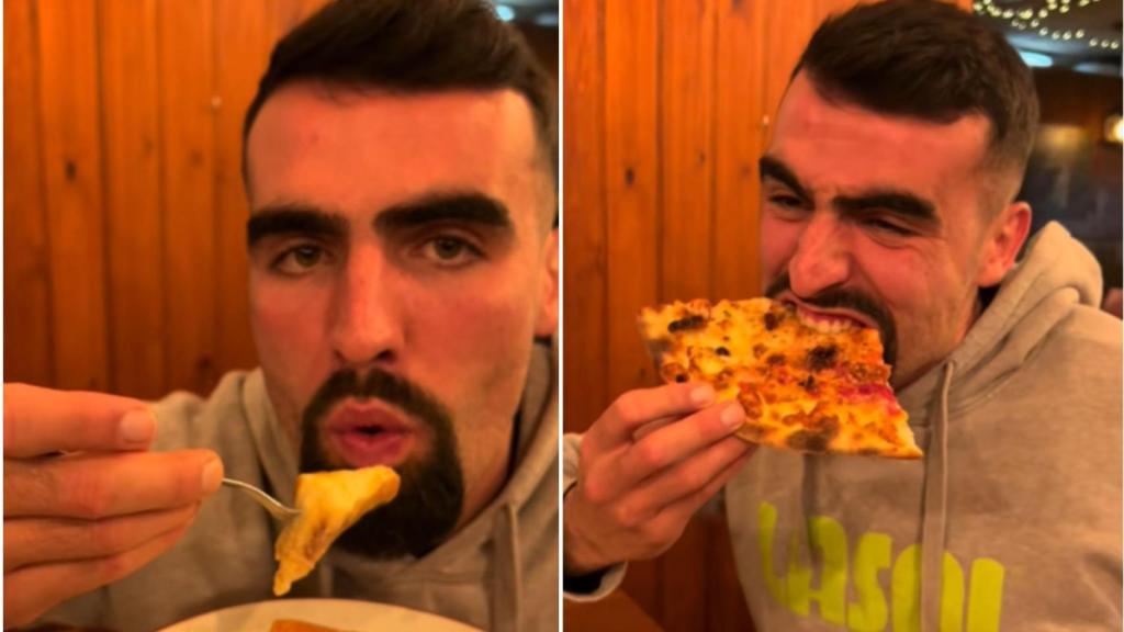 Enekoboll en la pizzería de Broto.