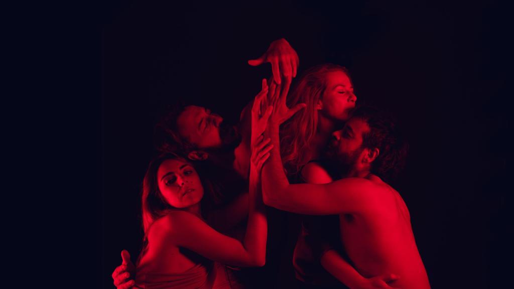 De izquierda a derecha, Los actores Isabel Pamo, Germán Torres, Lucía Quintana y Leonardo Ortizgris. Foto: Geraldine le Loutre