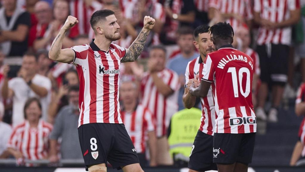 Sancet celebra un gol con el Athletic.