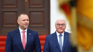 El presidente de Polonia Karol Nawrocki este martes junto al presidente alemán Frank-Walter Steinmeier en Berlín.